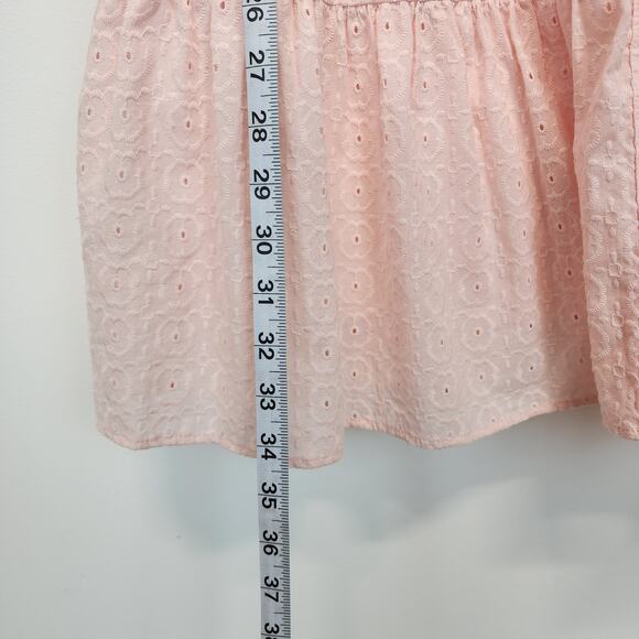 Tommy Hilfiger Eyelet Tiered Babydoll Dress Size 2 Light Pink Relaxed Oversized - Picture 14 of 16